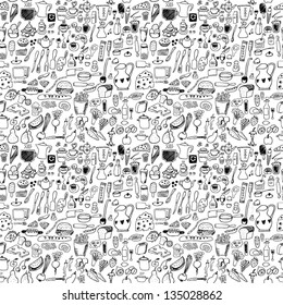 Food icons seamless pattern