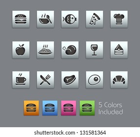 Food Icons - Set 1 of 2 // Satinbox Series -------It includes 5 color versions for each icon in different layers ---------