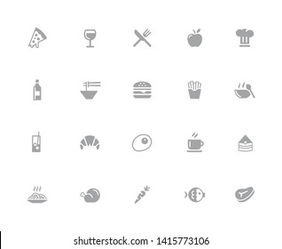 Food Icons - Set 1 of 2 // 32 pixels Icons White Background - Vector icons designed to work in a 32 pixel grid at ten percent.