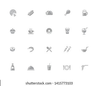 Food Icons - Set 2 of 2 // 32 pixels Icons White Background - Vector icons designed to work in a 32 pixel grid at ten percent.