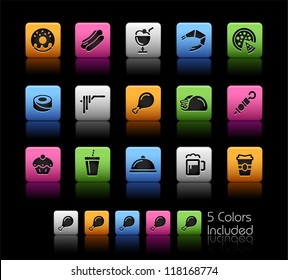 Food Icons - Set 2 of 2 // Color Box------It includes 5 color versions for each icon in different layers ------