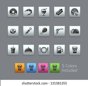 Food Icons - Set 2 of 2 // Satinbox Series -------It includes 5 color versions for each icon in different layers ---------