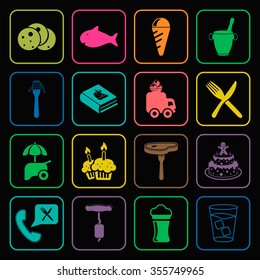 Food icons set.