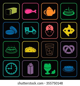 Food icons set. 
