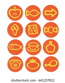 Food icons. Set of icons