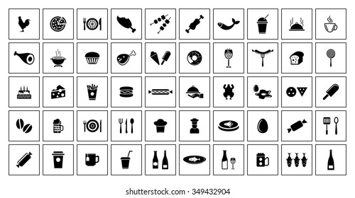  Food Icons Set. Eps-10.