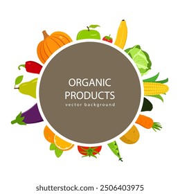 Food icons set. Fruits and Vegetables icons. Modern flat design. Vector illustration