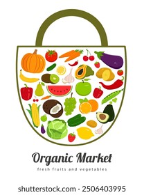 Food icons set. Fruits and Vegetables icons. Modern flat design. Vector illustration
