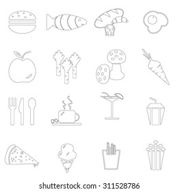 Food icons set illustration