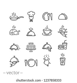 food icons set, line signs on white background - editable vector illustration eps10 - Shutterstock ID 1237858333