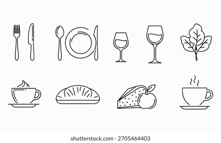 Lebensmittel-Icons Set Logo, Vektorsymbol-Illustration