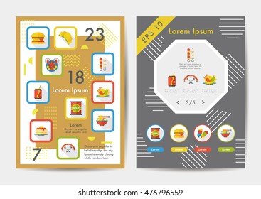 Food icons set with long shadow,eps10