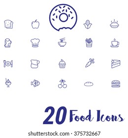 food icons set over white background