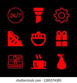 food icons set with sandwich, coffee cup and salad vector set