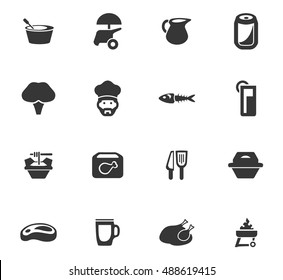 Food icons set and symbols for web user interface