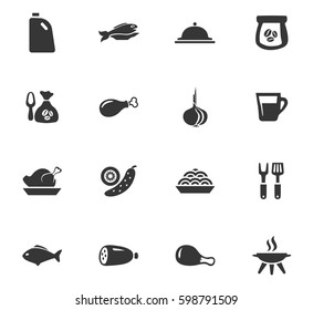 Food icons set and symbols for web user interface