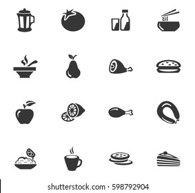 Food icons set and symbols for web user interface