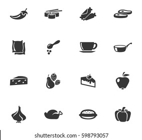 Food icons set and symbols for web user interface