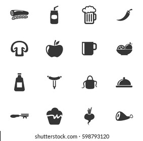 Food icons set and symbols for web user interface