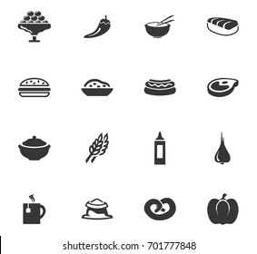 Food icons set and symbols for web user interface