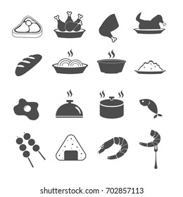 food icons set vector