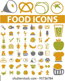 food icons set, vector