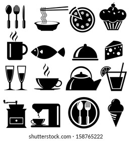 Food icons set, vector format