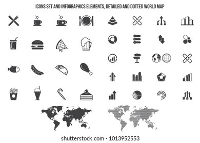 Food Icons Set . Vector illustration.