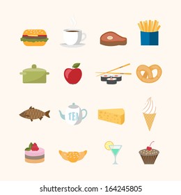 Food icons set vector illustration