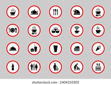 Food icons set, vector illustration.