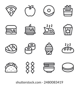 food icons set vector illustration