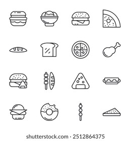 food icons set vector illustration