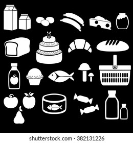 Food. The icons set. Vector illustration.