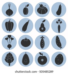Food icons set. Vector illustration