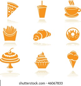 Food icons set. Vector symbols.