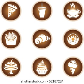 Food icons set. Vector symbols.