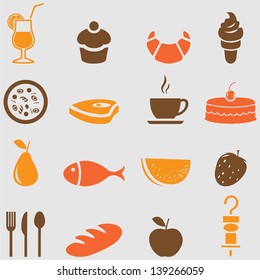 Food icons set.Vector