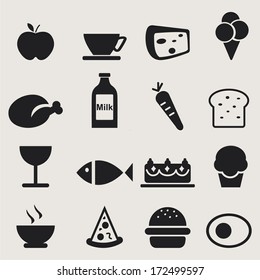 Food icons set.Vector
