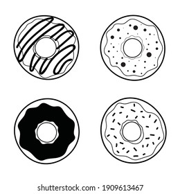 Food icons for social media symbols. Modern retro vintage symbols, signs in color. Suitable for print, web, banner, poster, invitation, postcard. Inspiration or kids, children, baby. Hand drawn.