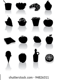 Food Icons Symbols Set EPS 8 vector, grouped for easy editing. No open shapes or paths.