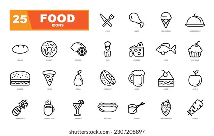 The Food Icons. These icons are perfect for use in menus, recipe websites, food-related apps, or any project that requires clear and intuitive visual representation of food items.