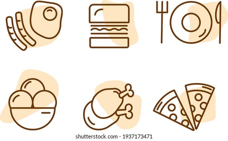 Food icons for use in your own business, app, signage, website. Beautiful, laconic, understandable. It's delicious to look at the icons.