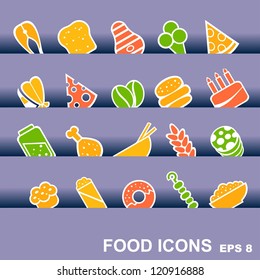 food icons, vector