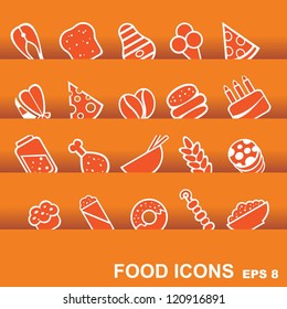 food icons, vector