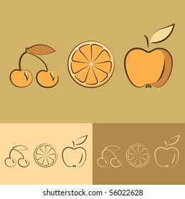 food icons, vector
