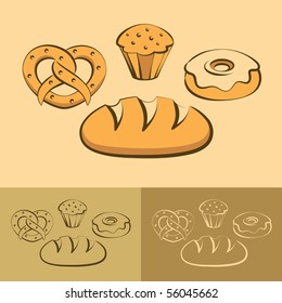 food icons, vector