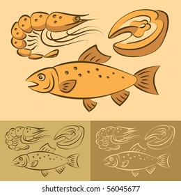 food icons, vector