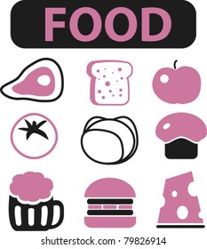 food icons, vector