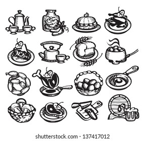 Food icons. Vector illustration