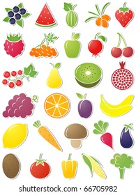 Food icons. Vector illustration. All objects are separate and organized on clearly labeled layers. Easy to remove the shadow.